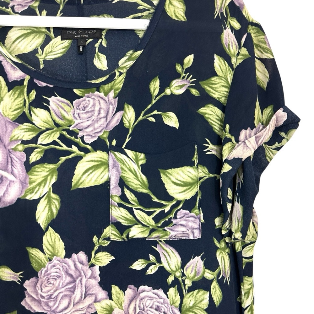 Rag & Bone Silk Floral Pocket Tee - Picture 3 of 10